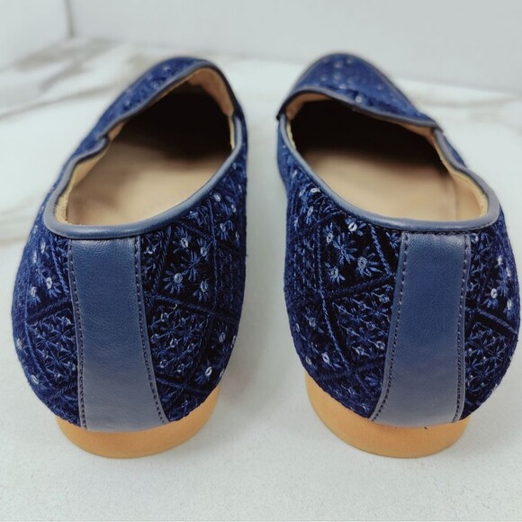 NWT Manyavar Men\'s Blue Embroidered Sequin Jooti Juti Dress Loafers, Sz 9 main image 10